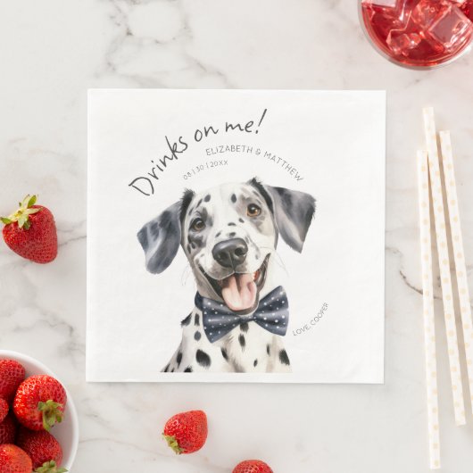 Wasserfarbe für Dalmatiner, spielend, individuell Serviette (Beispiel)