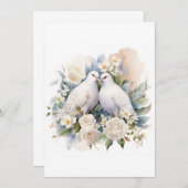 Wasserfarbe für die Hochzeitsweiße Taube Einladung (Vorne/Hinten)