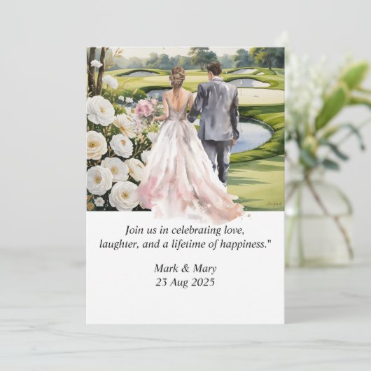 Wasserfarbe für Hochzeiten Einladung (Stehend Vorderseite)