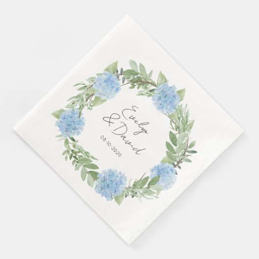 Wasserfarbe für Hydrangea anpassen Serviette (Ecke)