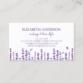 Wasserfarbe für Lavendel und Schmetterlinge Visitenkarte (Rückseite)