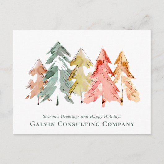 Wasserfarbe für Pinienbäume Postkarte (Vorderseite)