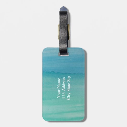 Wasserfarbe für Reisegepäck Gepäckanhänger (Rückseite vertikal)