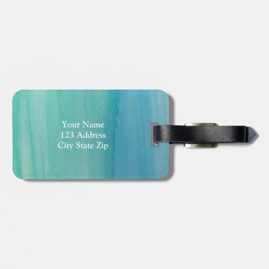 Wasserfarbe für Reisegepäck Gepäckanhänger (Rückseite horizontal)