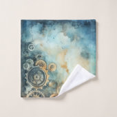 Wasserfarbe für Steampengeere - Uhrwerk Badhandtuch Set (Waschlappen)