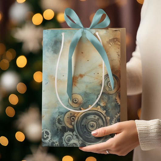 Wasserfarbe für Steampengeere - Uhrwerk Mittlere Geschenktüte
