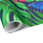 Wasserfarbe für tropische und tropische Gärten Geschenkpapier (Rolleneckpunkt)