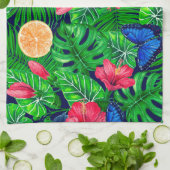 Wasserfarbe für tropische und tropische Gärten Geschirrtuch (Gefaltet)