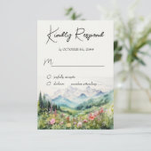 Wasserfarbe für Wildblumen RSVP Karte (Stehend Vorderseite)