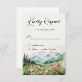 Wasserfarbe für Wildblumen RSVP Karte (Vorne/Hinten)
