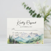 Wasserfarbe für Wildblumen RSVP Karte (Stehend Vorderseite)