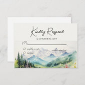Wasserfarbe für Wildblumen RSVP Karte (Vorne/Hinten)