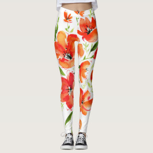 Wasserfarbe für Ziermohnchen: Abgeschieden Bouquet Leggings