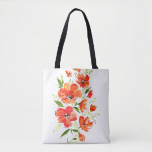 Wasserfarbe für Ziermohnchen: Abgeschieden Bouquet Tasche