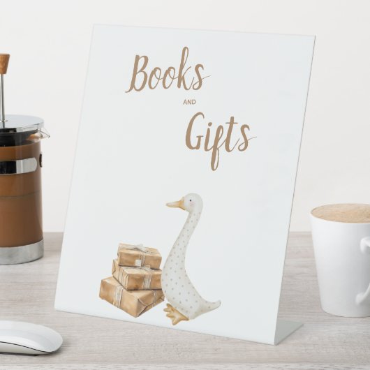 Wasserfarbe Gänse Kinderdusche Buch und Geschenke  Sockelschild (In Situ)