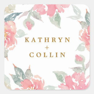 WASSERFARBE GARDEN WEDD Aufkleber Siegel