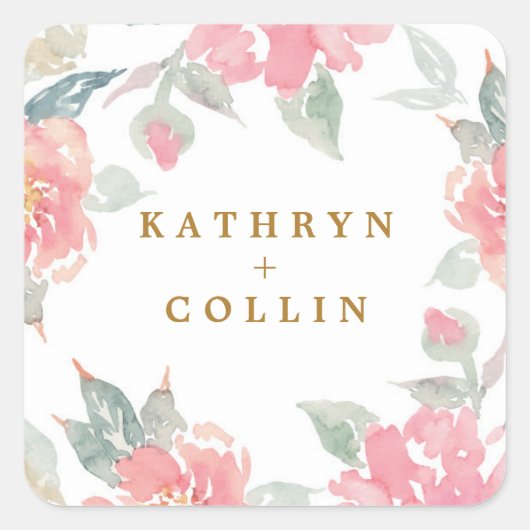 WASSERFARBE GARDEN WEDD Aufkleber Siegel (Vorderseite)