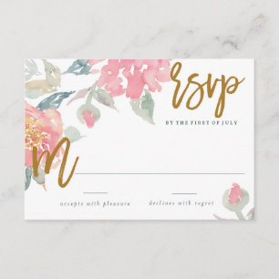 WASSERFARBE GARDEN WEDD Response RSVP Karte