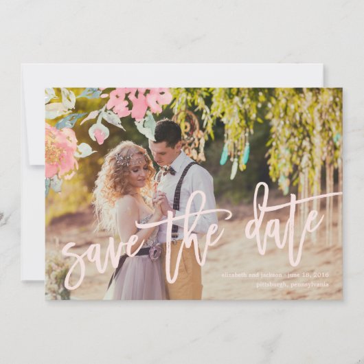 WASSERFARBE GARDEN WEDD Save the Date Karte (Vorderseite)