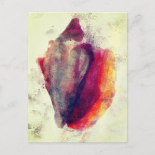 Wasserfarbe Gastropod Burgund Gold Schnecke Musche Postkarte