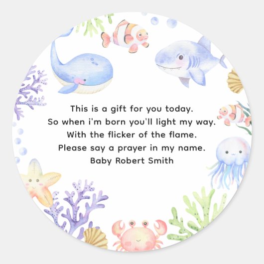 Wasserfarbe - Gebetskkerzenetikett Runder Aufkleber (Vorderseite)