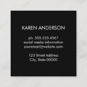 Wasserfarbe gebürstet / Monogramm Quadratische Visitenkarte (Rückseite)