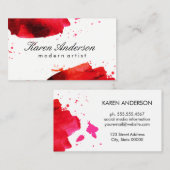 Wasserfarbe gebürstet (rot) visitenkarte (Vorne/Hinten)