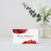 Wasserfarbe gebürstet (rot) visitenkarte (Stehend Vorderseite)