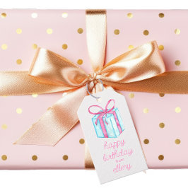 Wasserfarbe Geburtstagsgeschenke & Confetti Geschenkanhänger