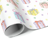 Wasserfarbe Geburtstagsgeschenke & Confetti Geschenkpapier (Rolleneckpunkt)