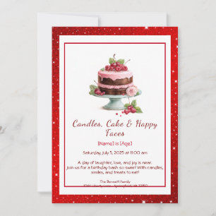 Wasserfarbe Geburtstagskuchen Einladung - Schokola