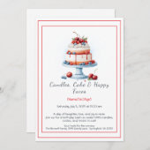 Wasserfarbe Geburtstagskuchen Einladung - süß (Vorne/Hinten)