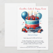 Wasserfarbe Geburtstagskuchen Einladung - süß (Vorne/Hinten)