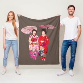 Wasserfarbe Geisha mit Kimono Art Thema Japan Fleecedecke