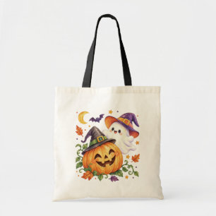Wasserfarbe-Geist & Kürbis-Halloween-Tasche Tragetasche