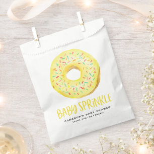 Wasserfarbe gelb Glazed Donut Baby Sprinkle Geschenktütchen