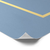 Wasserfarbe Gelbe Blütenblütenblüte Hochzeit Blau Poster (Ecke)