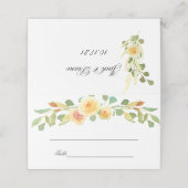 Wasserfarbe Gelbe Rose Platzkarte (Außenseite Aufgefaltet)