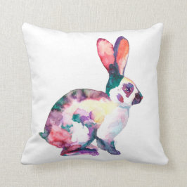 Wasserfarbe gemaltes niedliches Häschen Kissen