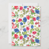 Wasserfarbe gemischte Berries Sommerdusche Einladung (Rückseite)