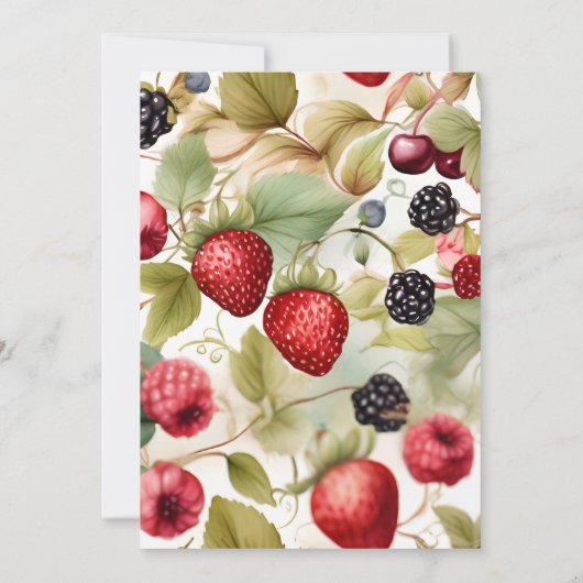Wasserfarbe gemischte Berries Sommerdusche Einladung (Rückseite)