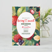 Wasserfarbe gemischte Berries Sommerdusche Einladung (Stehend Vorderseite)