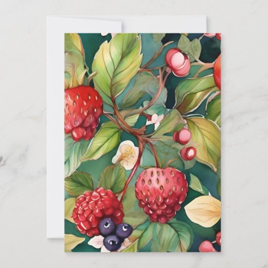 Wasserfarbe gemischte Berries Sommerdusche Einladung (Rückseite)