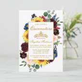 Wasserfarbe gemischte Burgund Blumenkohl Einladung (Stehend Vorderseite)