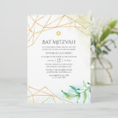 Wasserfarbe Geometrische Bat Mitzvah Einladung (Stehend Vorderseite)