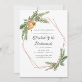 Wasserfarbe Geometrische Weihnachtsbräune Luncheon Einladung (Vorderseite)