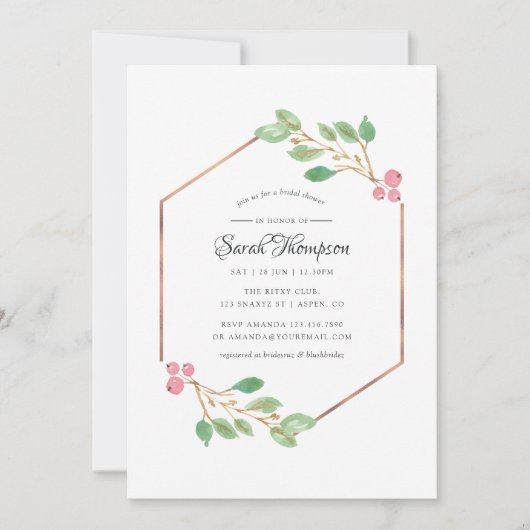 Wasserfarbe Geometrisches Heiligabend-Brautparty Einladung (Vorderseite)