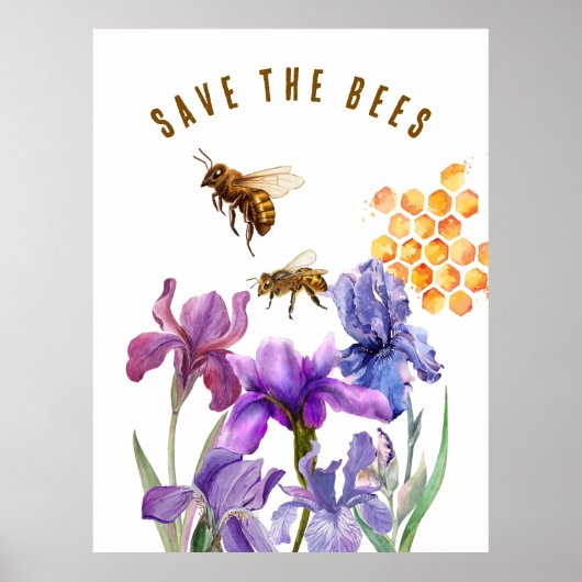 Wasserfarbe Gerettet Bienen Poster (Vorne)