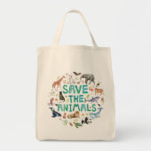 Wasserfarbe Gerettet Tasche Tiere (Vorne)