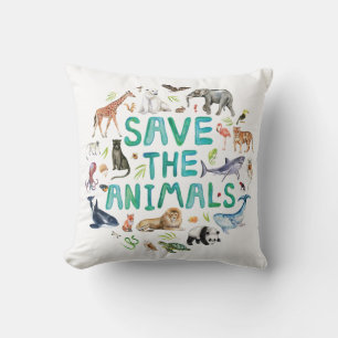 Wasserfarbe Gerettet Tiere Kissen